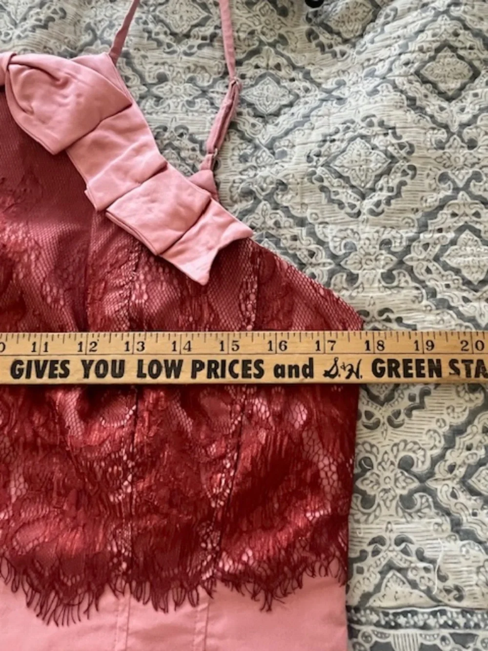 NWT Maeve Pink & Burgundy Lace Corset Halter Crop Top Sz L Romantic Soft Girl - Picture 10 of 11